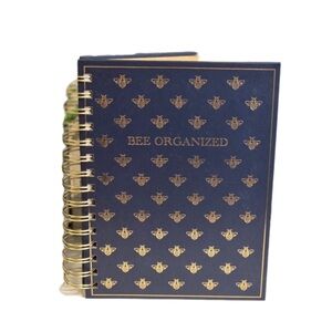 Bee Organized Navy and Gold Spiral Notebook